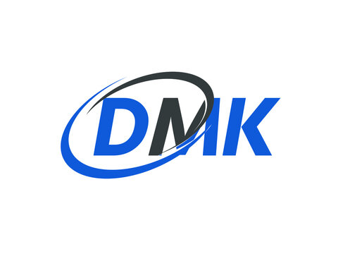 DMK letter creative modern elegant swoosh logo design