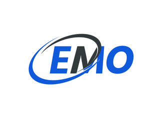 EMO letter creative modern elegant swoosh logo design