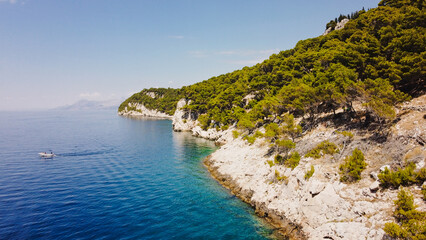 Fototapeta na wymiar Croatia is a country with many beautiful beaches and Makarska is one of them. Makarska is a coastal town in the southwestern part of Croatia, mainly inhabited by Croats. In this video, you can see som