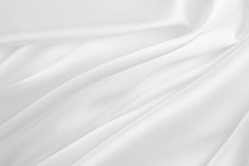 Fototapeta premium Elegance white satin silk with waves, abstract background luxury cloth, elegant wallpaper design. Abstract background luxury cloth or liquid wave