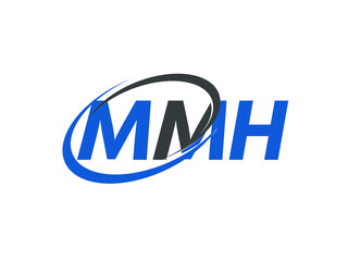 MMH letter creative modern elegant swoosh logo design