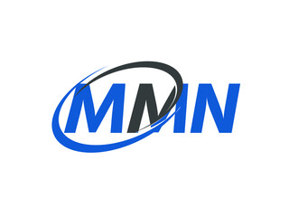 MMN letter creative modern elegant swoosh logo design