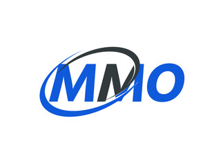 MMO letter creative modern elegant swoosh logo design