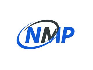 NMP letter creative modern elegant swoosh logo design