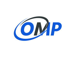 Fototapeta premium OMP letter creative modern elegant swoosh logo design