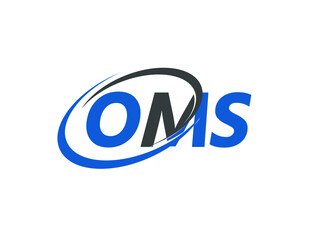 OMS letter creative modern elegant swoosh logo design