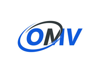 OMV letter creative modern elegant swoosh logo design