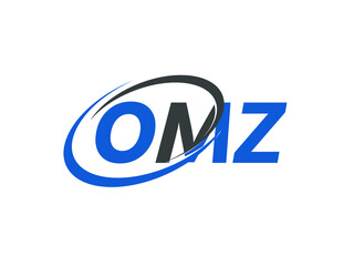 OMZ letter creative modern elegant swoosh logo design