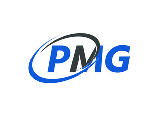 PMG letter creative modern elegant swoosh logo design