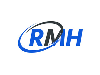 RMH letter creative modern elegant swoosh logo design