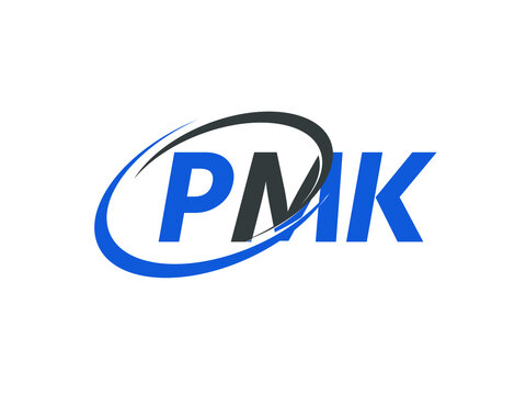 PMK letter creative modern elegant swoosh logo design