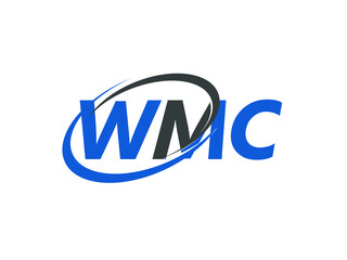 WMC letter creative modern elegant swoosh logo design