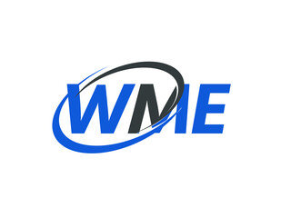 WME letter creative modern elegant swoosh logo design