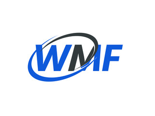 WMF letter creative modern elegant swoosh logo design
