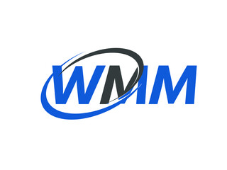 WMM letter creative modern elegant swoosh logo design