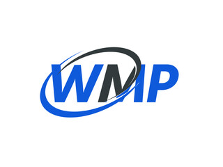 WMP letter creative modern elegant swoosh logo design