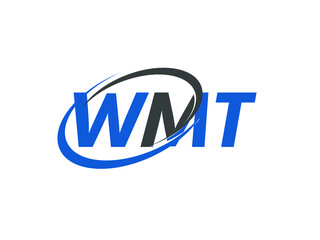 WMT letter creative modern elegant swoosh logo design