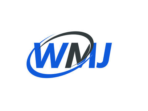 WMJ letter creative modern elegant swoosh logo design