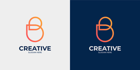 set of letter B and abstract logo