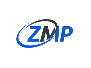 ZMP letter creative modern elegant swoosh logo design