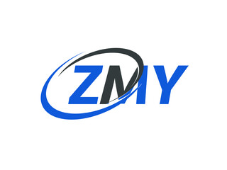 ZMY letter creative modern elegant swoosh logo design