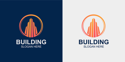 minimalist and abstract building logo set