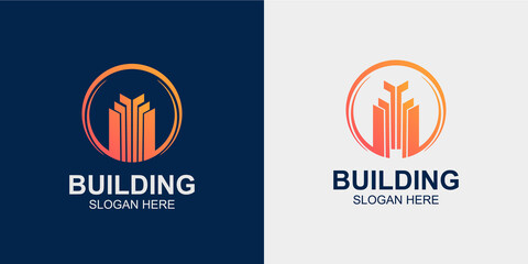 minimalist and abstract building logo set