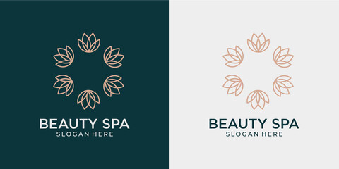Fototapeta na wymiar minimalist and abstract beauty logo set