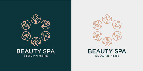 minimalist and abstract beauty logo set