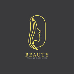 beauty women face elegant logo design