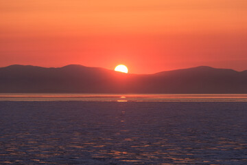 sunset over sea