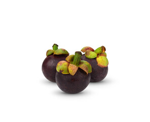 Mangosteen isolated on white background.
