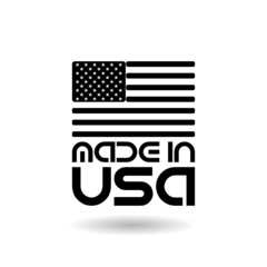 Made in USA sign with shadow