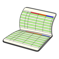 開いた状態の通帳