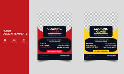 Cooking Class Flyer Design template. 