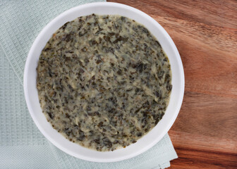South African favorite vegetable dish, creamed spinach