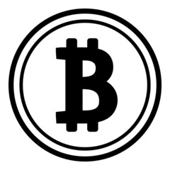 Bitcoin Flat Icon Isolated On White Background