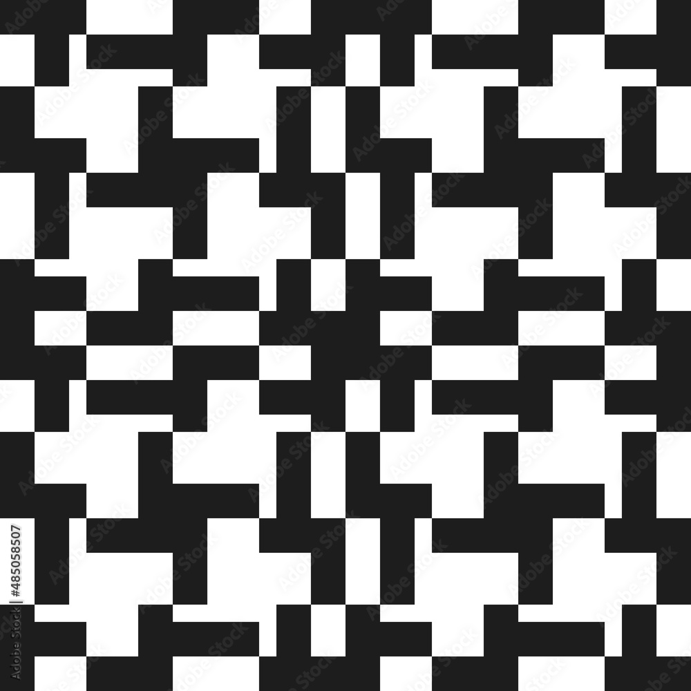 Poster Black rectangles pattern. Vector seamless pattern.