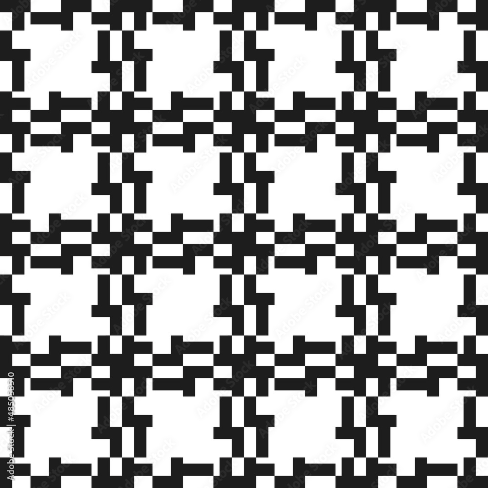 Poster stamps black pattern. vector seamless shapes squares.