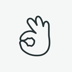 Ok hand vector icon. agreement, yes sign symbol with finger