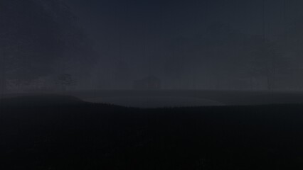 empty house in middle of forest