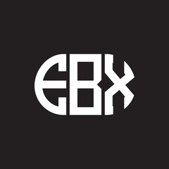 EBX letter logo design on black background. EBX creative initials letter logo concept. EBX letter design.