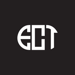 ECT letter logo design on black background. ECT creative initials letter logo concept. ECT letter design.