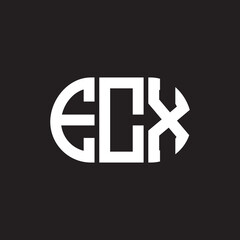 ECX letter logo design on black background. ECX creative initials letter logo concept. ECX letter design.