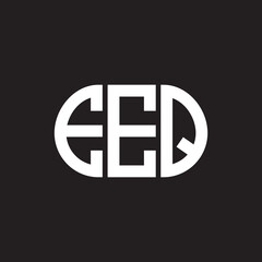 EEQ letter logo design on black background. EEQ creative initials letter logo concept. EEQ letter design.