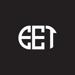 Obraz premium EET letter logo design on black background. EET creative initials letter logo concept. EET letter design.