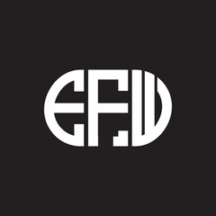 Obraz premium EFW letter logo design on black background. EFW creative initials letter logo concept. EFW letter design.