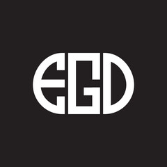 EGO letter logo design on black background. EGO creative initials letter logo concept. EGO letter design.