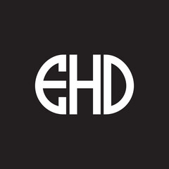 EHO letter logo design on black background. EHO creative initials letter logo concept. EHO letter design.