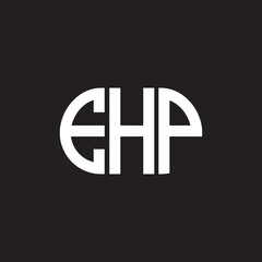 EHP letter logo design on black background. EHP creative initials letter logo concept. EHP letter design.